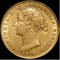1870 Sydney Mint Type II Sovereign good VF