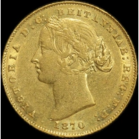 1870 Sydney Mint Type II Sovereign good VF