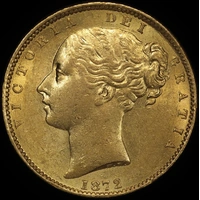 1872 Melbourne Shield Sovereign good EF