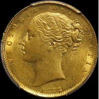 1872/1 Melbourne Shield Sovereign Unc (PCGS MS61)