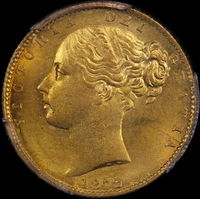 1872/1 Melbourne Shield Sovereign Unc (PCGS MS62)