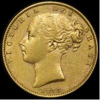 1873 Sydney Shield Sovereign good VF