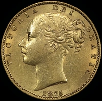 1875 Sydney Shield Sovereign good VF