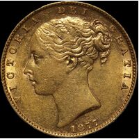 1877 Sydney Shield Sovereign Extremely Fine