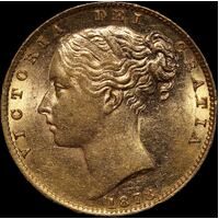 1878 Sydney Shield Sovereign about Unc
