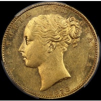 1878 Sydney Shield Sovereign Unc (PCGS MS61)