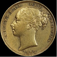 1882 Sydney Shield Sovereign Extremely Fine
