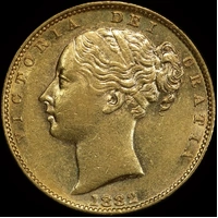 1882 Melbourne Shield Sovereign good VF