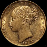 1884 Sydney Shield Sovereign Extremely Fine