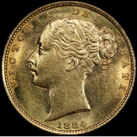 1884 Sydney Shield Sovereign good EF