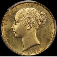 1884 Melbourne Shield Sovereign Unc (PCGS MS62)
