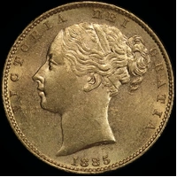 1885 Melbourne Shield Sovereign good EF