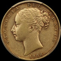 1886 Melbourne Shield Sovereign PCGS XF45