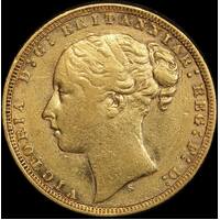 1871 Sydney Young Head Sovereign about VF