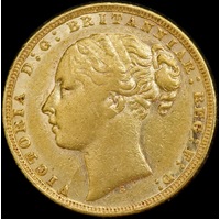 1871 Sydney Young Head Sovereign about EF