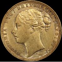 1871 Sydney Young Head Sovereign Very Fine