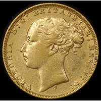1873 Sydney Young Head Sovereign good VF