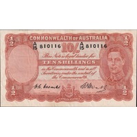 1949 Ten Shilling Coombs/Watt R14 about EF