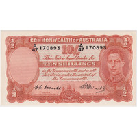 1949 Ten Shilling Coombs/Watt R14 about Unc