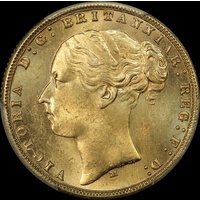 1876 Melbourne Young Head Sovereign Choice Unc (PCGS MS64+)