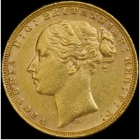 1877 Melbourne Young Head Sovereign Extremely Fine