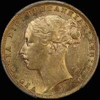1879 Sydney Young Head St George Reverse Sovereign PCGS AU58