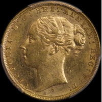 1879 Sydney Young Head Sovereign PCGS MS63