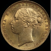 1879 Melbourne Young Head Sovereign good EF