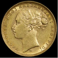 1879 Melbourne Young Head Sovereign Extremely Fine