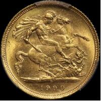 1900 Sydney Veiled Head Half Sovereign PCGS MS63