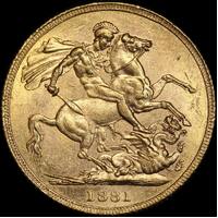 1881 Sydney Young Head Sovereign good EF