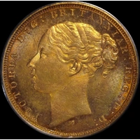 1881 Melbourne Young Head Sovereign Choice Unc (PCGS MS63)