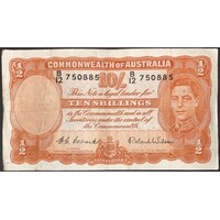 1952 Ten Shilling Coombs/Wilson R15 good VF