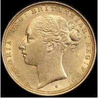 1882 Sydney Young Head Sovereign about Unc