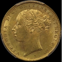 1882 Sydney Young Head Sovereign Unc (PCGS MS61)