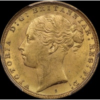 1882 Sydney Young Head Sovereign Unc (PCGS MS62)