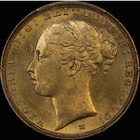 1884 Melbourne Young Head Sovereign Choice Unc (PCGS MS63)