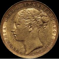1885 Melbourne Young Head Sovereign Extremely Fine