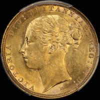1885 Melbourne Young Head Sovereign Unc (PCGS MS62)