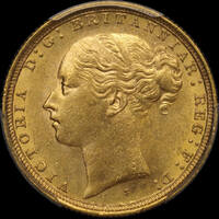 1886 Sydney Young Head Sovereign PCGS AU58