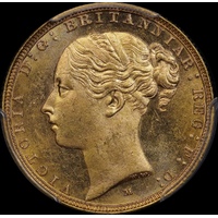 1886 Melbourne Young Head Sovereign Choice Unc (PCGS MS64)