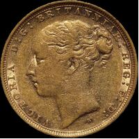 1887 Sydney Young Head Sovereign about EF