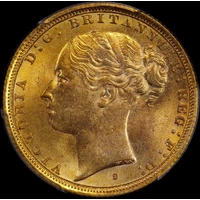 1887 Sydney Young Head Sovereign Choice Unc (PCGS MS63)