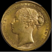 1887 Melbourne Young Head Sovereign Choice Unc (PCGS MS63)