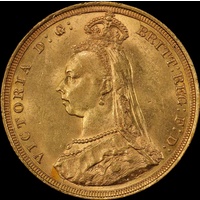 1887 Sydney Jubilee Head Sovereign Unc S# 3868A / DISH S.4 (PCGS MS62+)