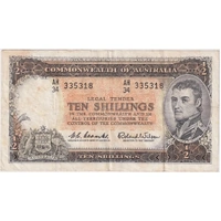 1961 Ten Shilling Coombs/Wilson R17 about VF