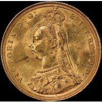 1887 Sydney Jubilee Head Sovereign Jubilee Head Unc S# 36868D / DISH S.2 (PCGS MS62)