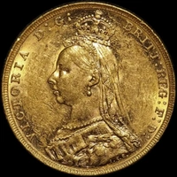 1887 Melbourne Jubilee Head Sovereign DISH M8 good EF