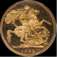 1893 Sydney Veiled Head Proof Gold Sovereign Ex Dangar Collection