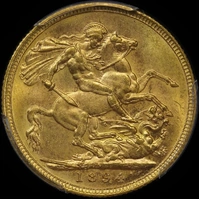 1894 Melbourne Veiled Head Sovereign Choice Unc (PCGS MS63)